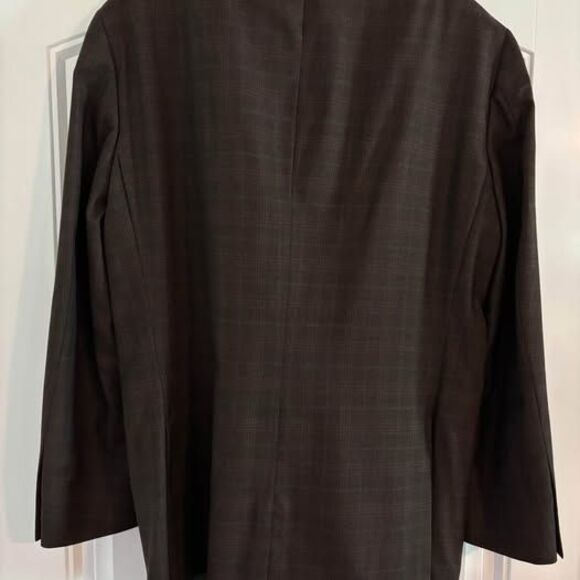 Peter Millar 100% Wool Brown Plaid Jacket - 44R - Picture 5 of 5